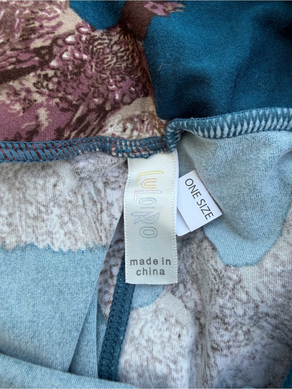 LulaRoe Women Teal Bird-Print Leggings - Picture 3 of 4